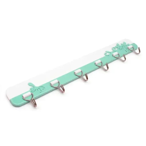 perchero infantil colgador plastico 6 ganchos metalicos medida 36x3cms variosc olores 0