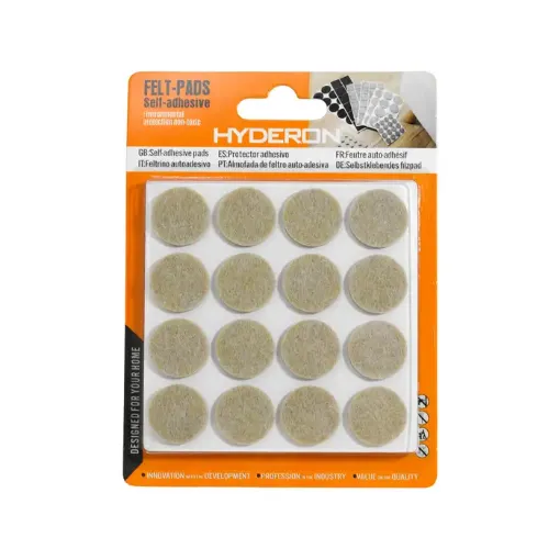 protectores mueble fieltro adhesivos redondos medida 19mms x32 unidades color beige 0