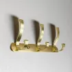 perchero colgador metalico grande dorado 3 ganchos medida 25x4cms 3