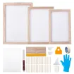 set para serigrafia incluye 3 marcos amdera espatula acero raspadores 0