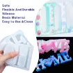 kit molde silicona para resina epoxi masas modelo cartel love 90x235x22mm accesorios 2