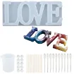 kit molde silicona para resina epoxi masas modelo cartel love 85x205x21 5 mm accesorios 0