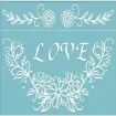 stencil plantilla poliester para serigrafia medida 28x22cms modelo flores love 0