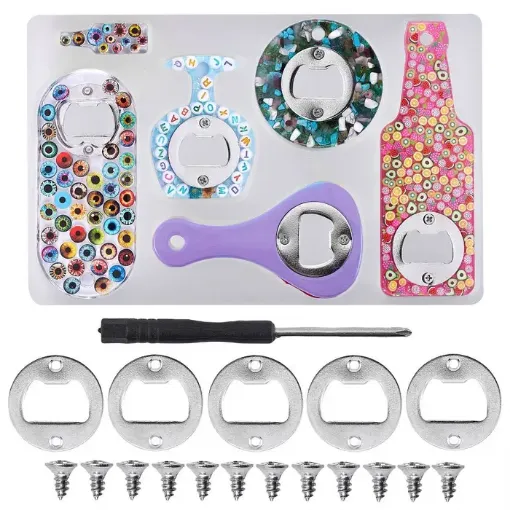 kit moldes silicona para resina epoxi modelo abre botellas x5 modelos accesorios 0
