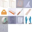 set para serigrafia incluye 3 marcos amdera espatula acero raspadores 5