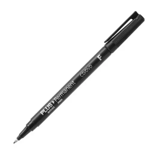 marcador permanente indeleble para cd plus office punta media 1mm color negro 0