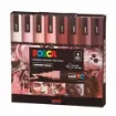 marcador tinta pigmentada agua uni posca trazo 1 8 2 5mms pc 5m set 8 colores retrato 0