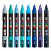 marcador tinta pigmentada agua uni posca trazo 1 8 2 5mms pc 5m set 8 colores frios 1