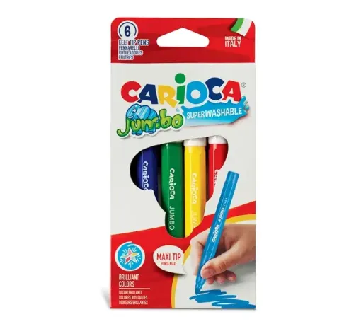 marcadores carioca gruesos jumbo estuche 6 colores 0