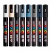 marcador tinta pigmentada agua uni posca trazo 1 8 2 5mms pc 5m set 8 colores mono tonos 1