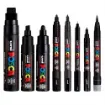 marcador tinta pigmentada agua uni posca set 8 trazos medidas color negro 1