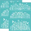 stencil plantilla poliester para serigrafia medida 28x22cms modelo patron flores x3 0
