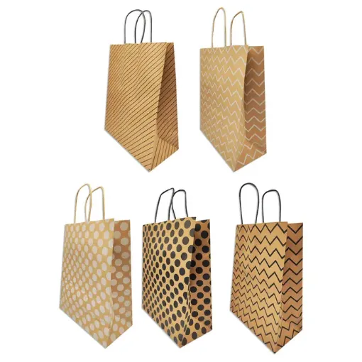 bolsa papel regalo kraft medida 21x15x8cms diferentes motivos por unidad 0