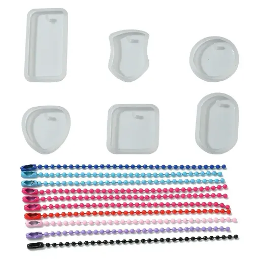 set 6 moldes silicona para resina epoxi modelo colgante circular 42x7 5mms por 5 unidades 0
