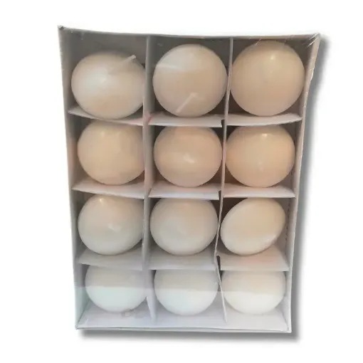 veladoras velas para hornito medida 42x25mms set 12 unidades color blanco 0