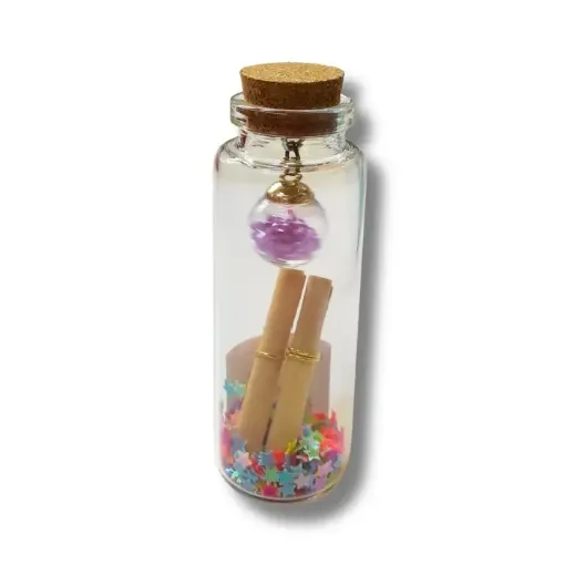 frasco vidrio chico tapa corcho 3x8cms decorativo mensaje por unidad 0