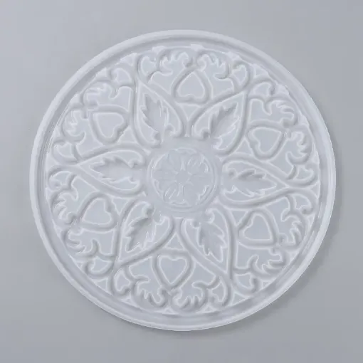 molde silicona para resina epoxi masas modelo bandeja soporte forma mandala 200x8mms 0