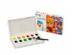 acuarelas solidas campus plus estuche x12 colores intensos brillantes pincel 1