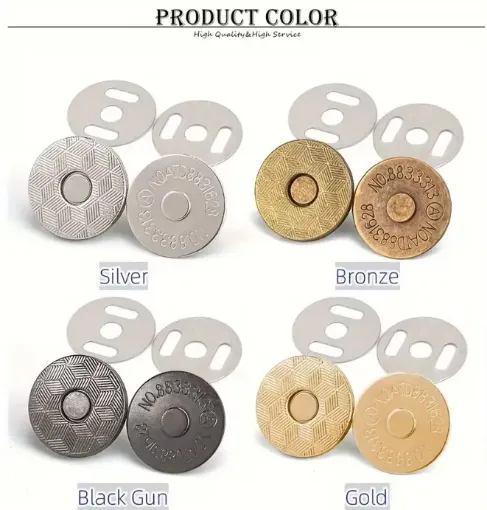 botones broches magneticos presion metalicos 10mms color oro x10 sets 0