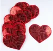 aplique parche bordado termoadhesivo para tela modelo corazon lentejuelas 85mms color rojo 2