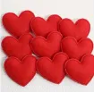aplique parche fieltro doble cara modelo corazon rojo 32mms x10 unidades 0