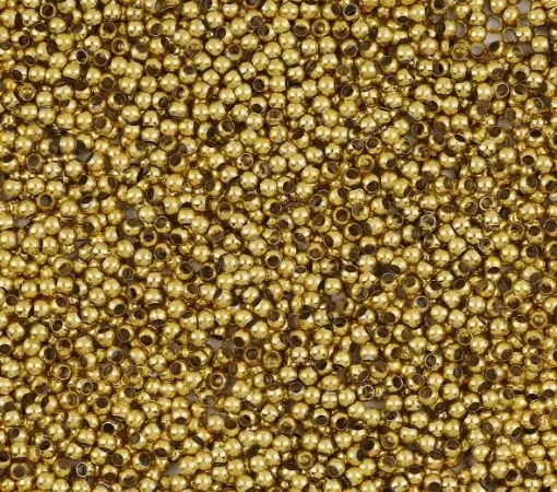 cuenta separador bolita metalica acero inoxidable escalachines 3mms x100 unidades color oro dorado 0