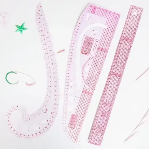 reglas acrilico flexible multifuncional para realizar patrones costura set 3 modelos 0