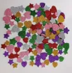 apliques adhesivos goma eva purpurina estrellas 18 corazones 25mms x50 unidades multicolor 3