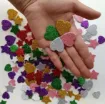 apliques adhesivos goma eva purpurina estrellas 18 corazones 25mms x50 unidades multicolor 4