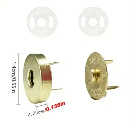 botones broches magneticos presion metalicos 4mms color oro x5 sets 0