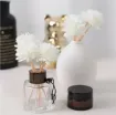 varilla ratan difusoras 20cms negras flor 4 5cms blanca para hornito esencias set x5 varas 2