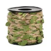 cordon yute hojas 17x7mms rollo 10mts color verde oliva 0