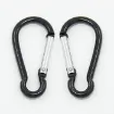 broche mosqueton aluminio para llavero carteras 50x25x8mms color negro por 50 unidades 0