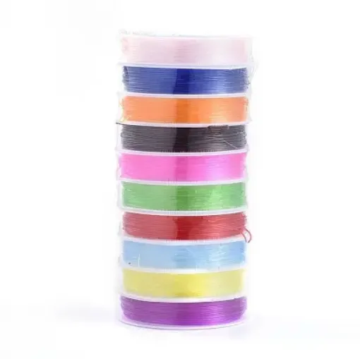 tanza elastica elastizada 0 8mms espesor rollo 6mts varios colores por unidad 0