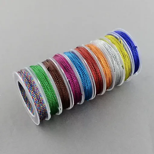 hilo metalizado trenzado 1mm carreteles 10mts variedad colores 0