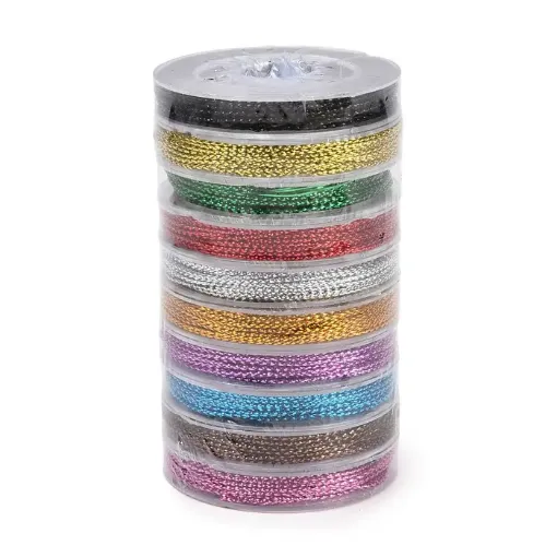 hilo trenzado metalizado para bijouterie 0 6mms carretel 10mts variedad colores 0