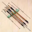 pincel para caligrafia tradicional china mango madera 24cms punta redonda cerda set x3 medidas 1