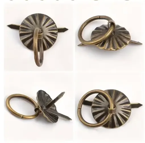 sujetadores mini metal brad fasteners anillo para scrapbooking 38x20mm x5 unidades color oro viejo 0