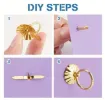 sujetadores mini metal brad fasteners anillo para scrapbooking 38x18mm x5 unidades color dorado 3