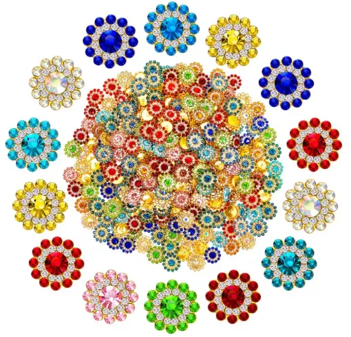 aplique metal fomra flor 14mms brillos x10 unidades multicolor 0