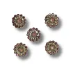 aplique metal fomra flor 13mms brillos por 5 unidades color rosado 0