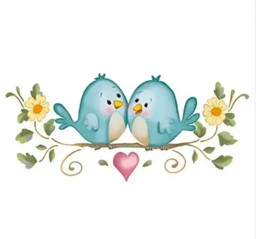 stencil marca litoarte 21x34 cms cod st 226 pareja pajaritos 0