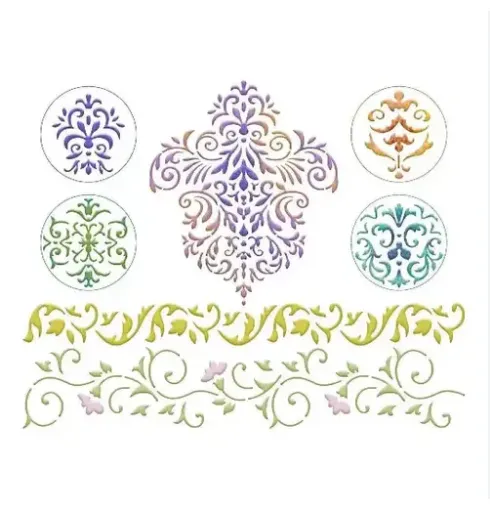 stencil marca litoarte 20x25cms cod str 253 arabescos vintage 0
