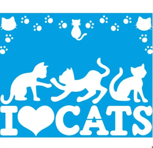 stencil marca litoarte 17 x 21 cm cod stm 771 i love cats 0