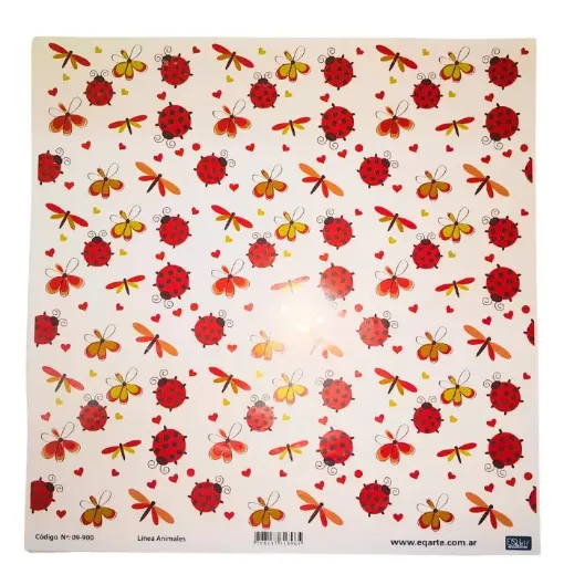 lamina para decoupage eq arte 30 30cms linea animales 09 900 0