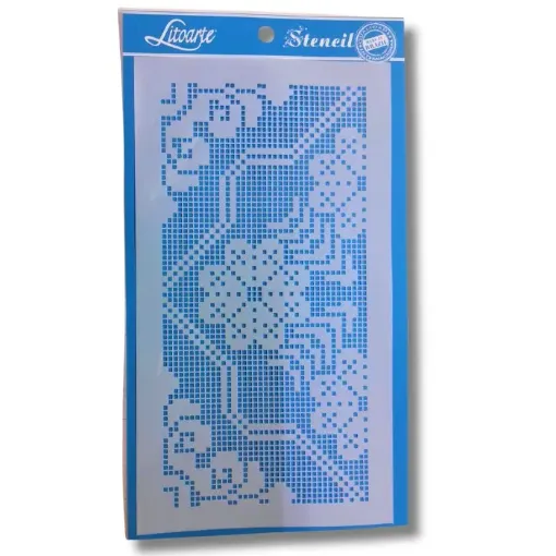 stencil marca litoarte 15x28 cms cod stg 082 0