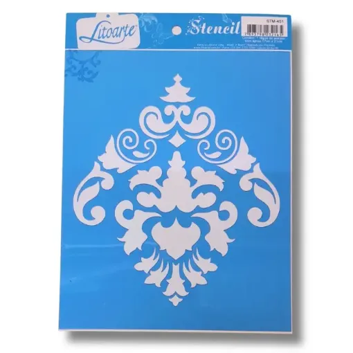 stencil marca litoarte 17 x 21 cm cod stm 451 arabesco 0