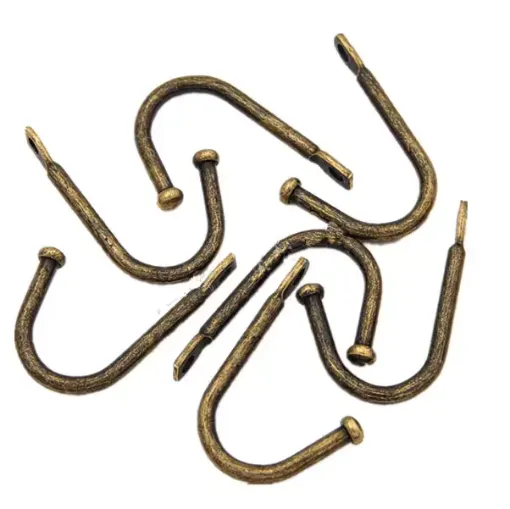 gancho metal perchita mini medida 35x25x5mms tornillo color bronce por unidad 0