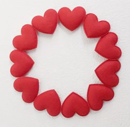 aplique parche para tela modelo corazon fieltro rojo 20x30mms x10 unidades 0