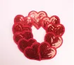 aplique parche bordado termoadhesivo para tela modelo corazon lentejuelas 67mms color rojo 0